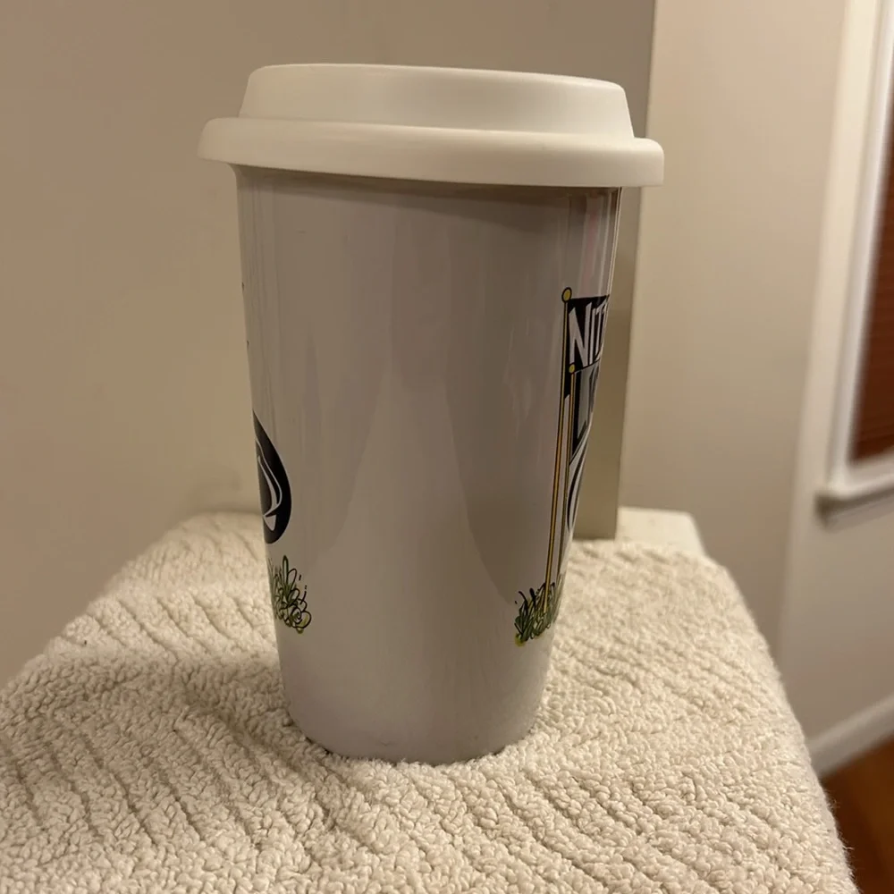 T Cabells Too Penn State Nittany Lions Gray Blue Ceramic Cup Removable Lid 12 oz